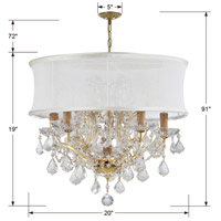 Crystorama 4415-GD-SMW-CLM Brentwood 6 Light 20 inch Gold Chandelier Ceiling Light in Gold (GD), Smooth White (SMW), Clear Hand Cut 4415-GD-SMW-CLM_5_.jpg thumb