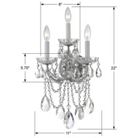 Crystorama 4423-CH-CL-MWP Maria Theresa 3 Light 11 inch Polished Chrome Wall Sconce Wall Light in Polished Chrome (CH), Clear Hand Cut 4423-CH-CL-MWP_1_.jpg thumb