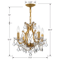 Crystorama 4454-GA-CL-MWP Filmore 4 Light 18 inch Antique Gold Mini Chandelier Ceiling Light in Antique Gold (GA), Clear Hand Cut 4454-GA-CL-MWP_4_.jpg thumb