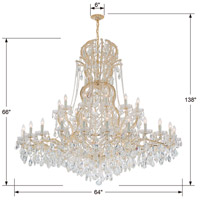 Crystorama 4460-GD-CL-S Maria Theresa 37 Light 64 inch Gold Chandelier Ceiling Light in Gold (GD), Clear Swarovski Strass 4460-GD-CL-S_4_.jpg thumb