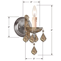 Crystorama 4471-AB-GT-MWP Maria Theresa 1 Light 5 inch Antique Brass Wall Sconce Wall Light in Antique Brass (AB), Golden Teak Hand Cut 4471-AB-GT-MWP_1_.jpg thumb