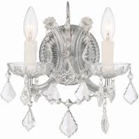 Crystorama 4472-CH-CL-S Maria Theresa 2 Light 11 inch Polished Chrome Wall Sconce Wall Light in Polished Chrome (CH), Clear Swarovski Strass, 10.5-in Width photo thumbnail