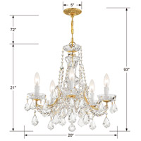 Crystorama 4476-GD-CL-MWP Maria Theresa 5 Light 20 inch Gold Mini Chandelier Ceiling Light in Gold (GD), Clear Hand Cut 4476-GD-CL-MWP_9_.jpg thumb
