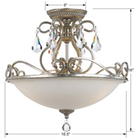Crystorama 5010-OS-CL-MWP Ashton 3 Light 17 inch Olde Silver Flush Mount Ceiling Light in Hand Cut, Olde Silver (OS) 5010-OS-CL-MWP_3_.jpg thumb