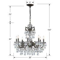 Crystorama 5198-EB-CL-S Legacy 8 Light 26 inch English Bronze Chandelier Ceiling Light in Clear Swarovski Strass 5198-EB-CL-S_1_.jpg thumb