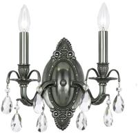 Crystorama 5562-PW-CL-MWP Dawson 2 Light 12 inch Pewter Wall Sconce Wall Light in Pewter (PW), Clear Hand Cut thumb
