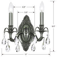 Crystorama 5562-PW-CL-MWP Dawson 2 Light 12 inch Pewter Wall Sconce Wall Light in Pewter (PW), Clear Hand Cut 5562-PW-CL-MWP_1_.jpg thumb