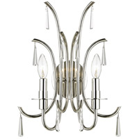 Crystorama 6032-PN-CL-MWP Cody 2 Light 12 inch Polished Nickel Wall Sconce Wall Light thumb