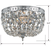 Crystorama 708-CH-CL-SAQ Ceiling Mount 2 Light 8 inch Polished Chrome Flush Mount Ceiling Light in Swarovski Spectra (SAQ), Polished Chrome (CH) 708-CH-CL-SAQ_1_.jpg thumb