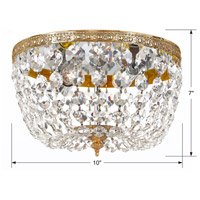 Crystorama 710-OB-CL-SAQ Ceiling Mount 2 Light 10 inch Olde Brass Flush Mount Ceiling Light in Swarovski Spectra (SAQ), Olde Brass (OB) 710-OB-CL-SAQ_1_.jpg thumb