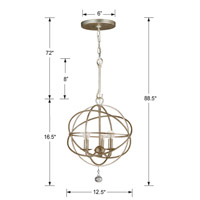 Crystorama 9225-OS Solaris 3 Light 13 inch Olde Silver Mini Chandelier Ceiling Light in Olde Silver (OS), 12.5-in Width alternative photo thumbnail
