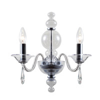 Crystorama 9842-CH-CL-S Harper 2 Light 12 inch Polished Chrome Wall Sconce Wall Light thumb