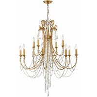 Crystorama ARC-1909-GA-CL-MWP Arcadia 12 Light 33 inch Antique Gold Chandelier Ceiling Light in Antique Gold (GA) thumb