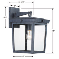 Crystorama BEL-A8062-GE Belmont 1 Light 14 inch Graphite Outdoor Wall Mount BEL-A8062-GE_3_.jpg thumb