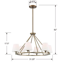 Crystorama KEE-A3006-VG Keenan 6 Light 31 inch Vibrant Gold Chandelier Ceiling Light in Vibrant Gold (VG) KEE-A3006-VG_4_.jpg thumb