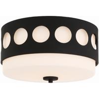 Crystorama KIR-B8100-BF Kirby 2 Light 13 inch Black Forged Flush Mount Ceiling Light in Black and Antique Gold thumb