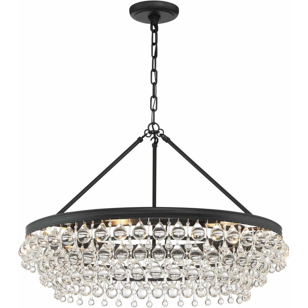 Crystorama 275MK Calypso 6 Light 30 inch Matte Black Chandelier Ceiling Light