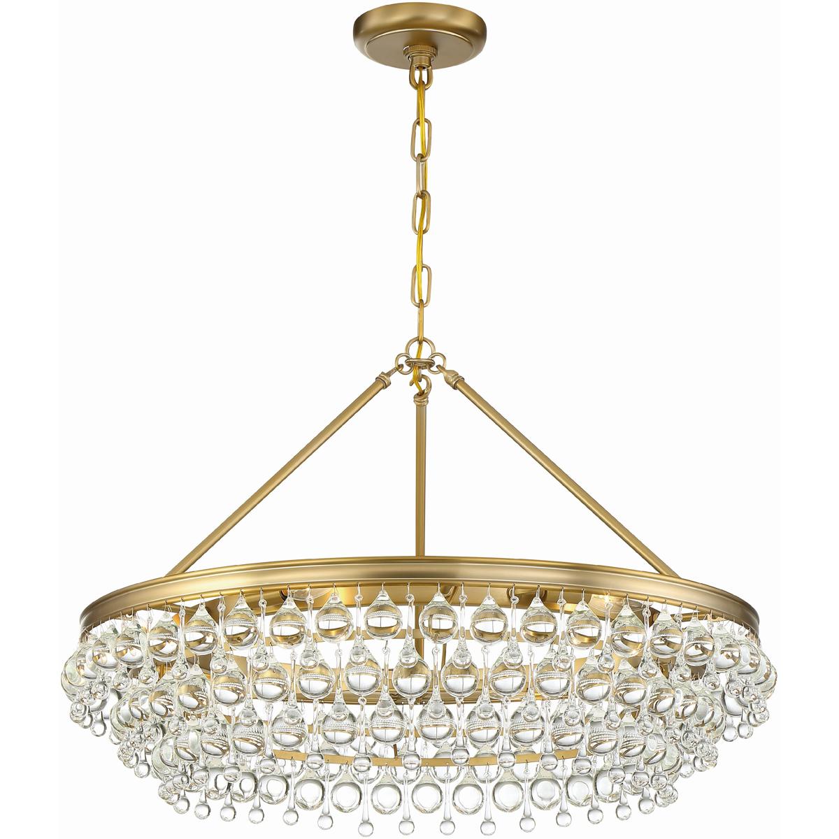 Crystorama 275VG Calypso 6 Light 30 inch Vibrant Gold Chandelier Ceiling Light