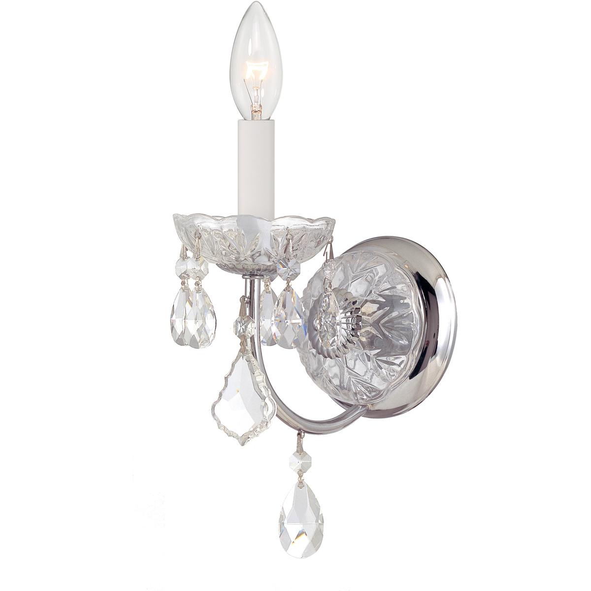 Crystorama 3221-CH-CL-MWP Imperial Sconce Wall Light in Clear Hand Cut