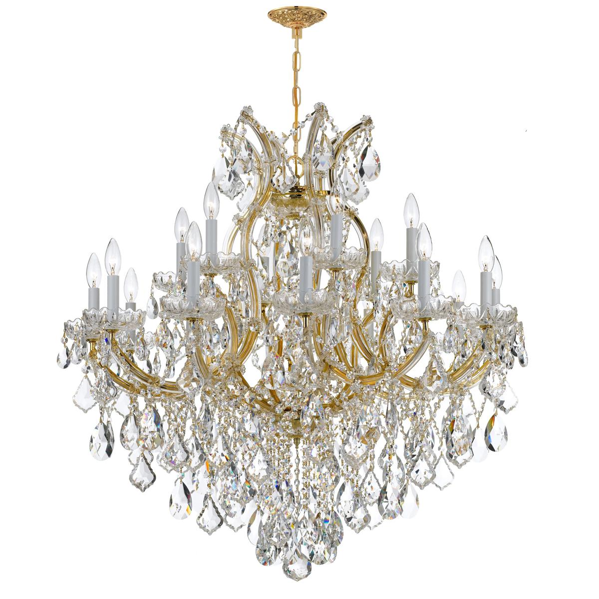 Crystorama 4418-GD-CL-SAQ Maria Theresa 19 Light 38 inch Gold Chandelier Ceiling Light in Clear Spectra