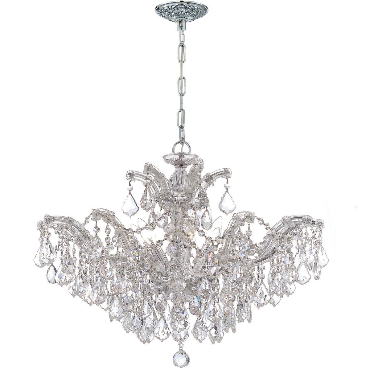 Crystorama 4439-CH-CL-S Maria Theresa 6 Light 29 inch Polished Chrome Chandelier Ceiling Light in Clear Swarovski Strass