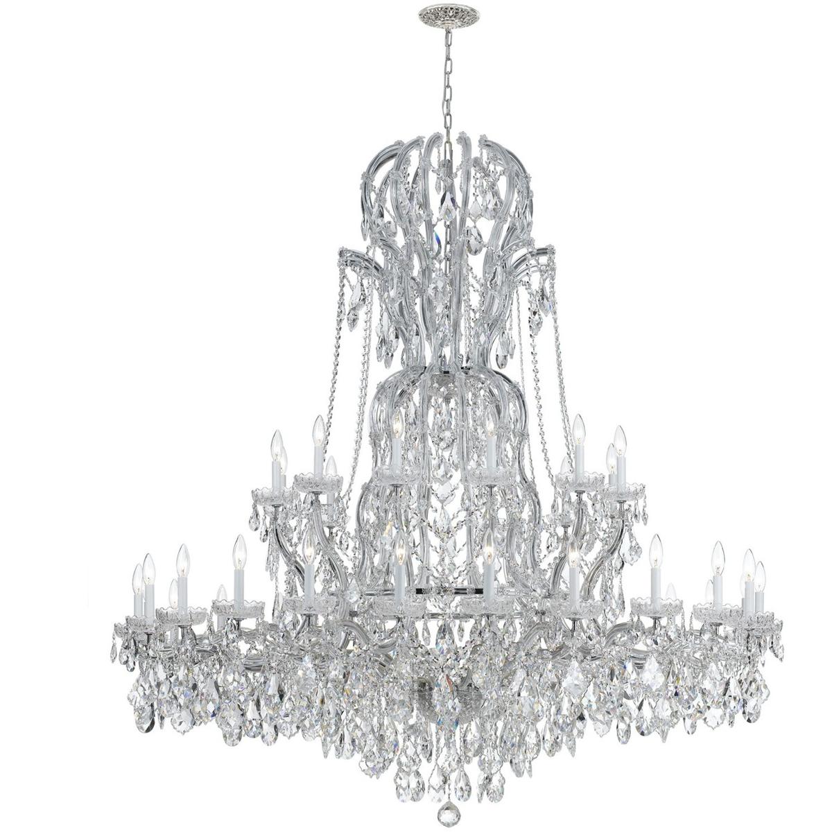 Crystorama 4460-CH-CL-MWP Maria Theresa 37 Light 64 inch Polished Chrome Chandelier Ceiling Light in Clear Hand Cut