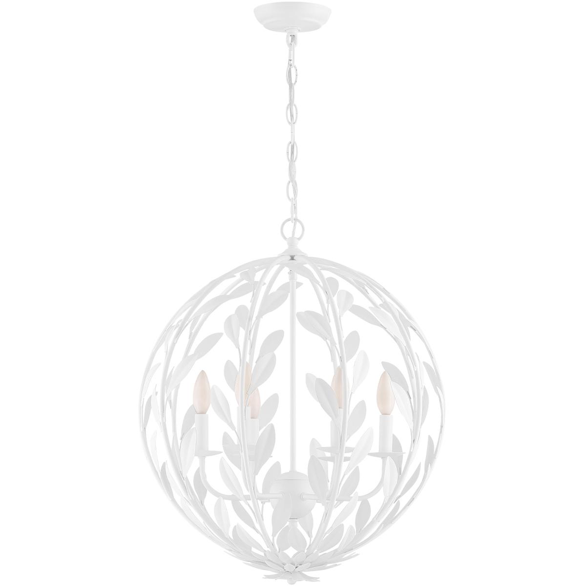 Crystorama 506-MT Broche 6 Light 21 inch Matte White Chandelier Ceiling Light