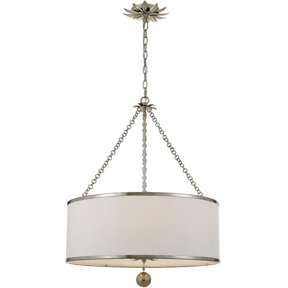 Crystorama 518-SA Broche 6 Light 24 inch Antique Silver Chandelier Ceiling Light