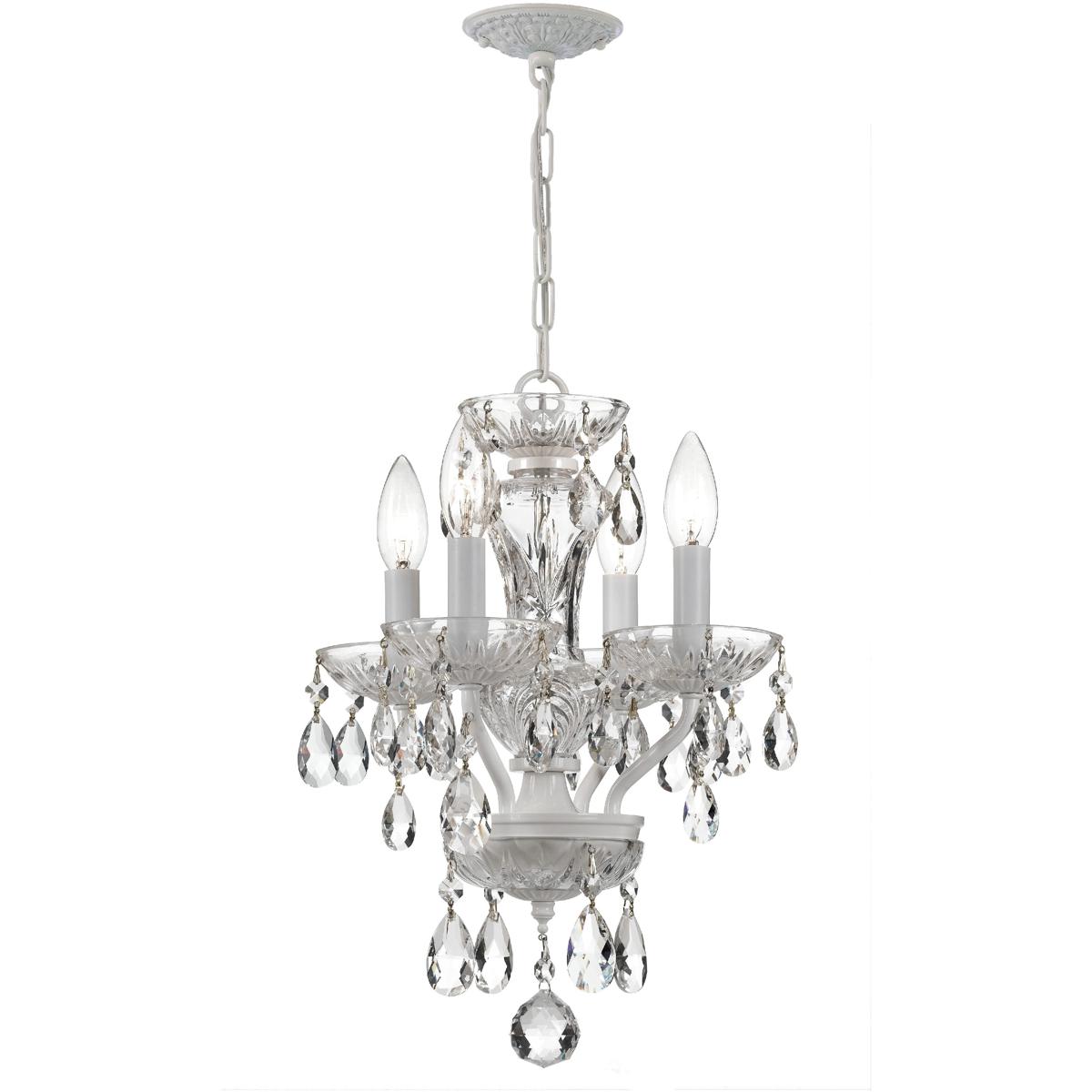 Crystorama 5534-WW-CL-I Welton 4 Light 11 inch Wet White Mini Chandelier Ceiling Light in Clear Italian