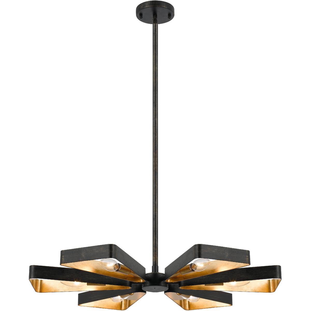 Crystorama 596-EB-GA Luna 6 Light 27 inch English Bronze and Antique Gold Chandelier Ceiling Light