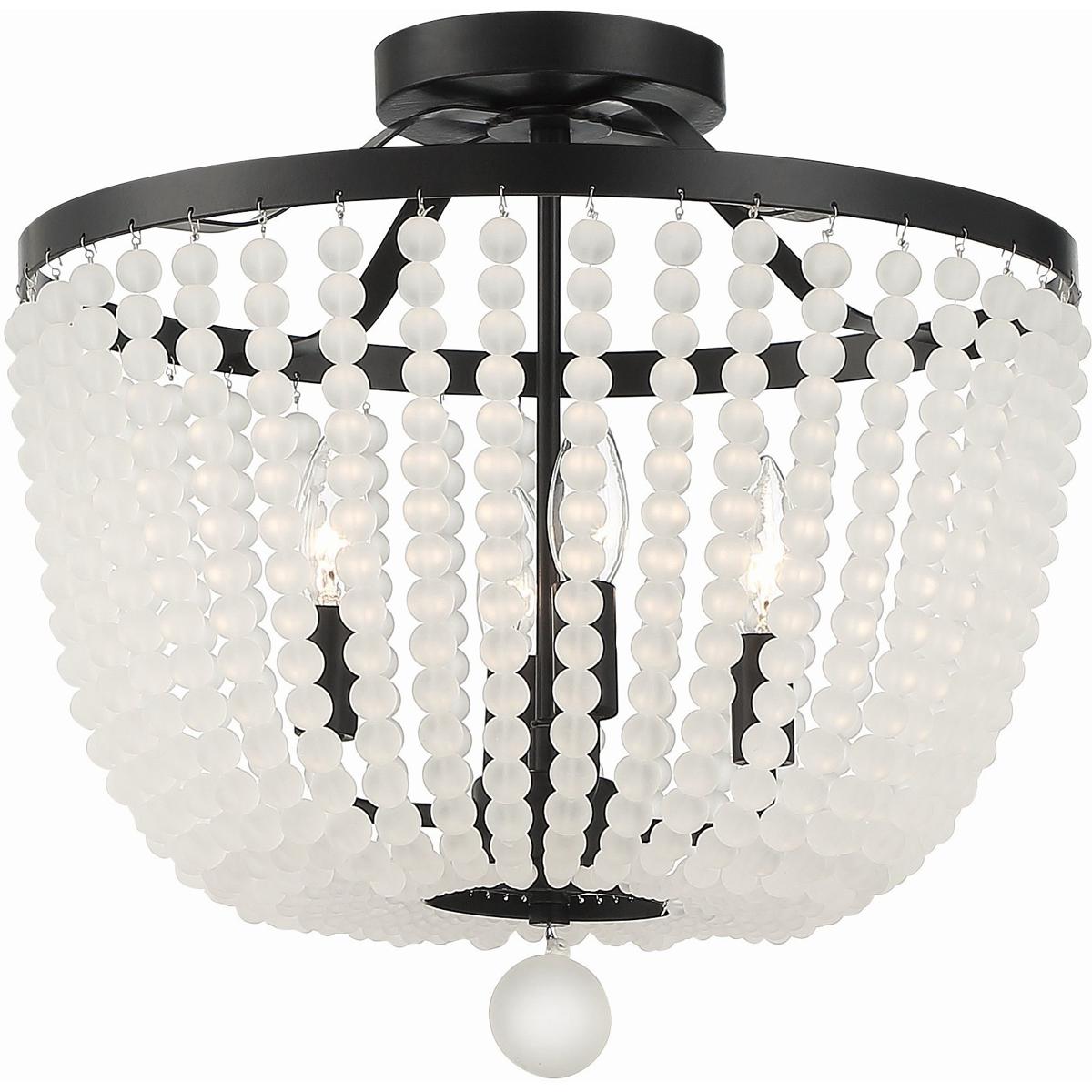 Crystorama 604-MK-FR_CEILING Rylee 4 Light 16.5 inch Matte Black Semi Flush Ceiling Light