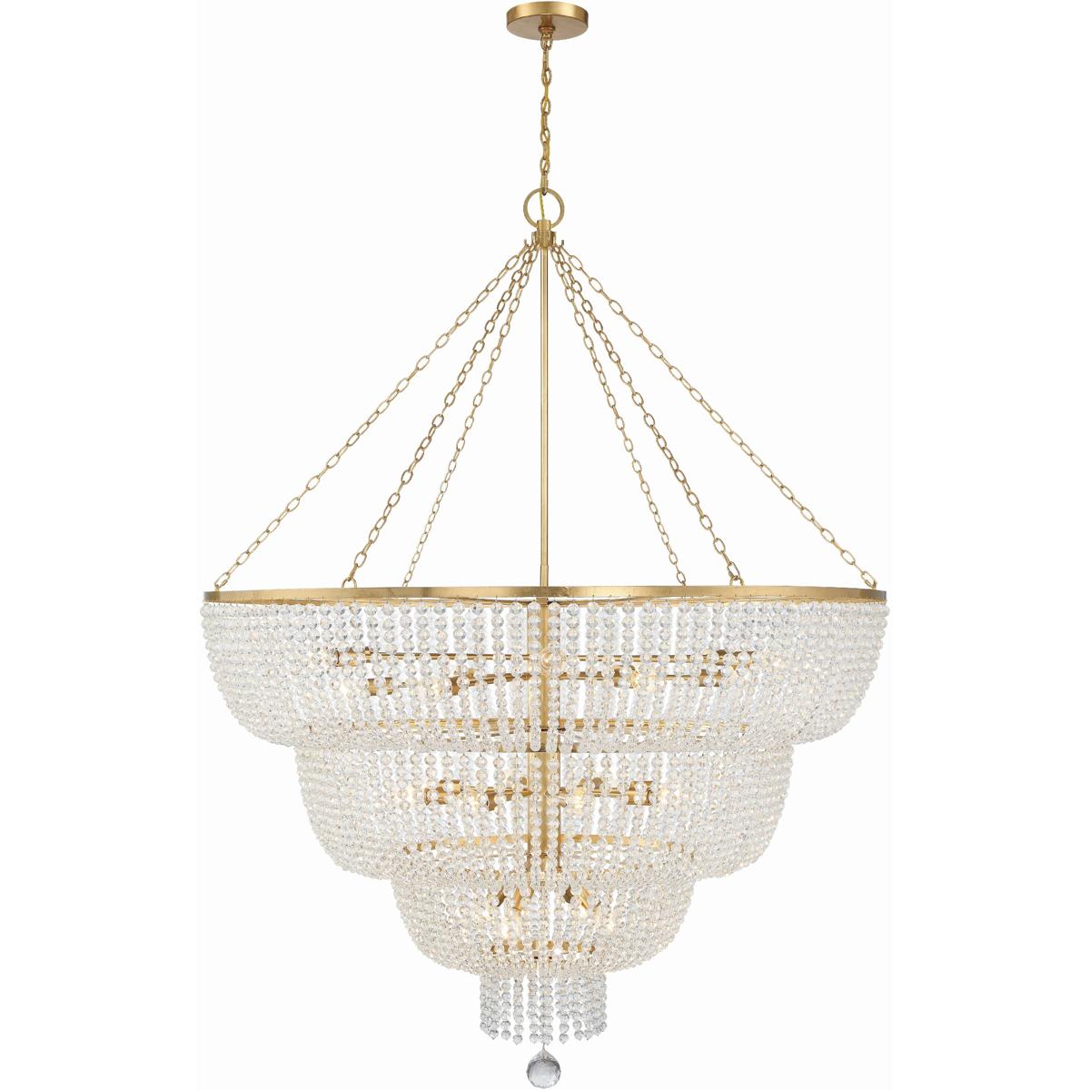Crystorama 618-GA Rylee 24 Light 60 inch Antique Gold Chandelier Ceiling Light