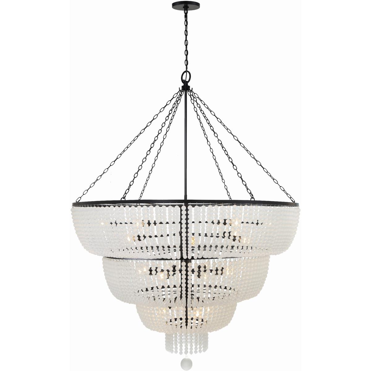 Crystorama 618-MK Rylee 24 Light 60 inch Matte Black Chandelier Ceiling Light