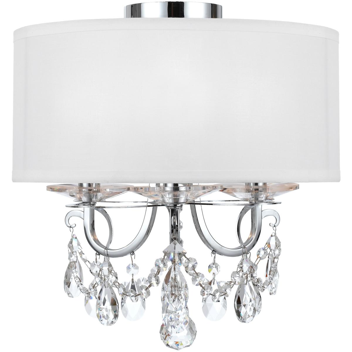 Crystorama 6623CHCLMWPCEILING Othello 3 Light 14 inch Polished Chrome Semi Flush Ceiling Light