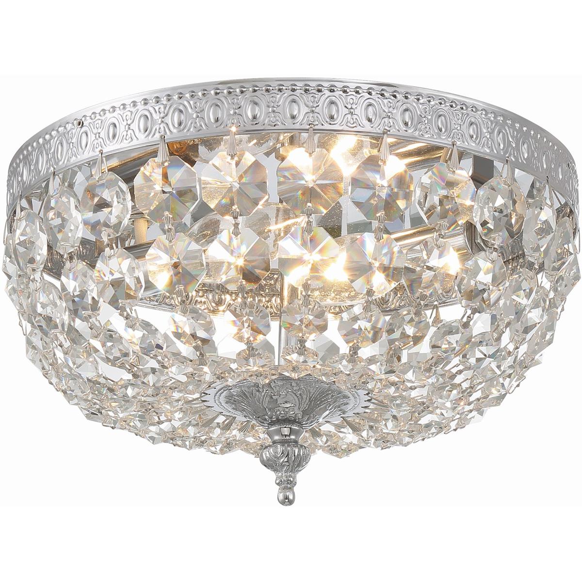 Crystorama 710-CH-CL-I Waltham 2 Light 10 inch Polished Chrome Flush Ceiling Light in Clear Italian