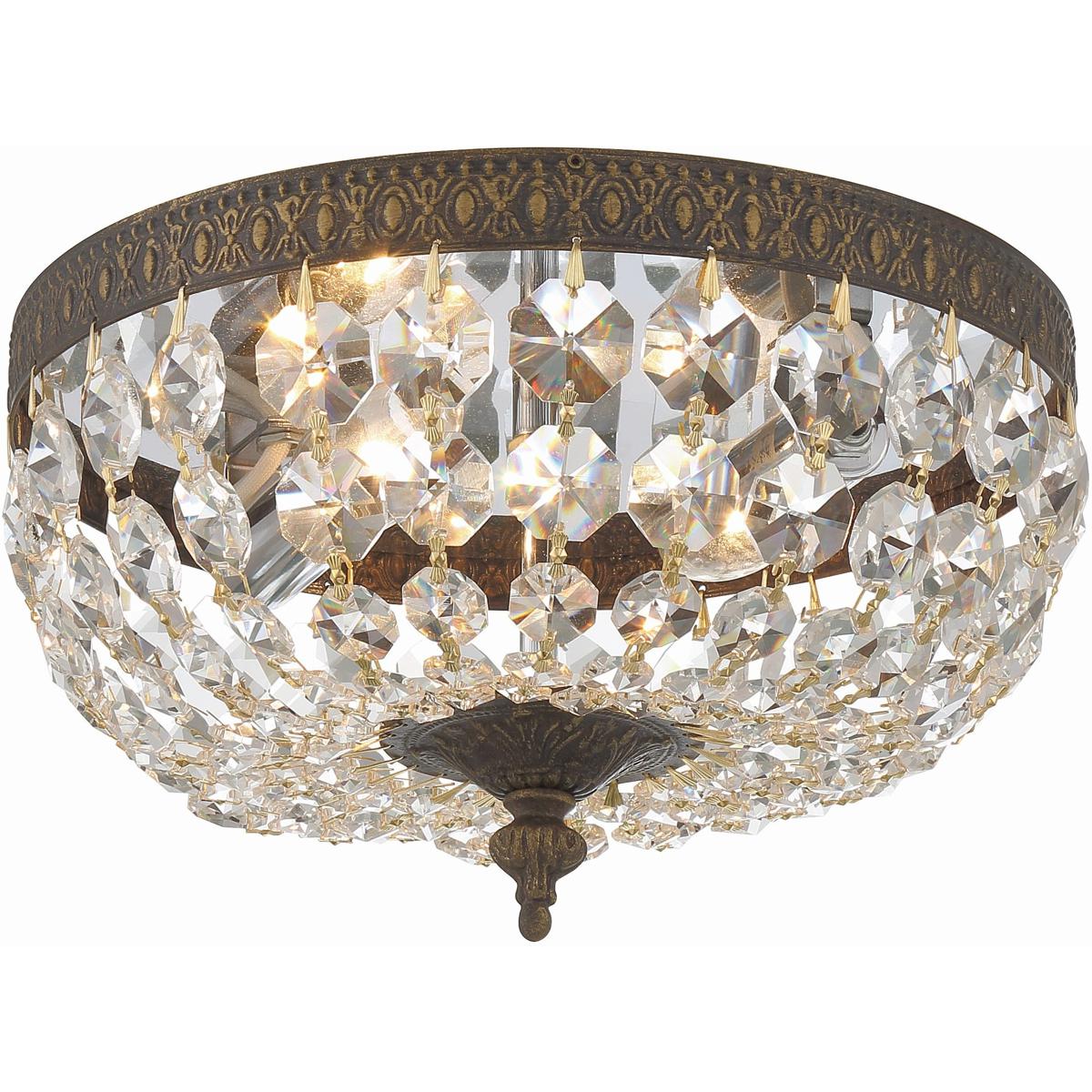 Crystorama 710-EB-CL-I Waltham 2 Light 10 inch English Bronze Flush Ceiling Light in Clear Italian