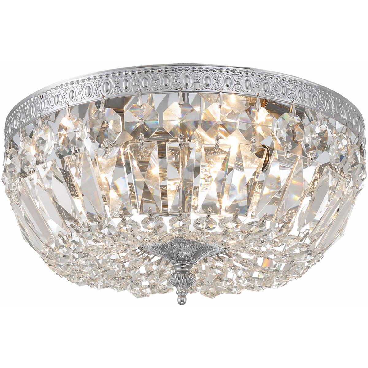 Crystorama 712-CH-CL-I Waltham 3 Light 12 inch Polished Chrome Flush Ceiling Light in Clear Italian