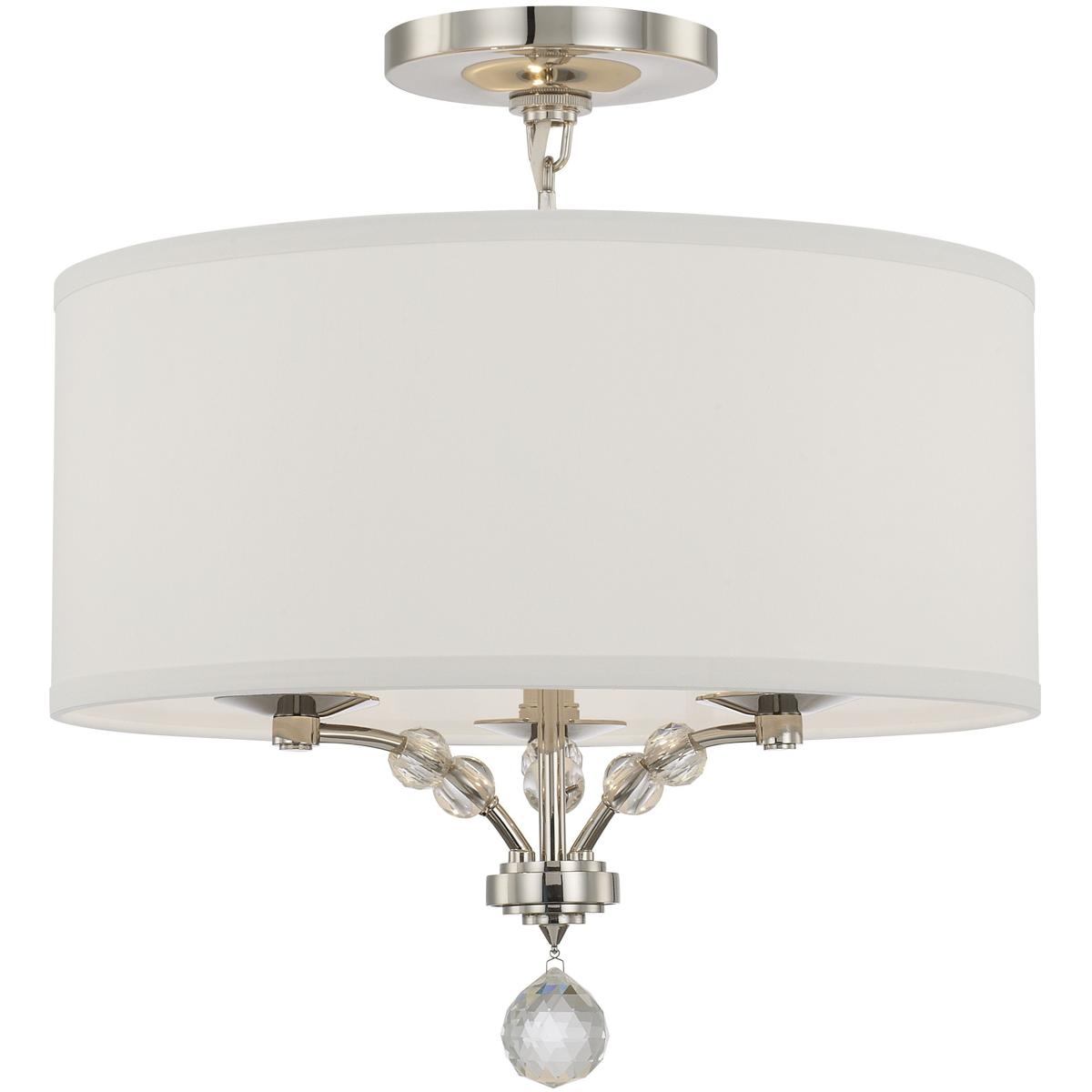 Crystorama 8005-PN_CEILING Mirage 3 Light 18 inch Polished Nickel Semi Flush Ceiling Light