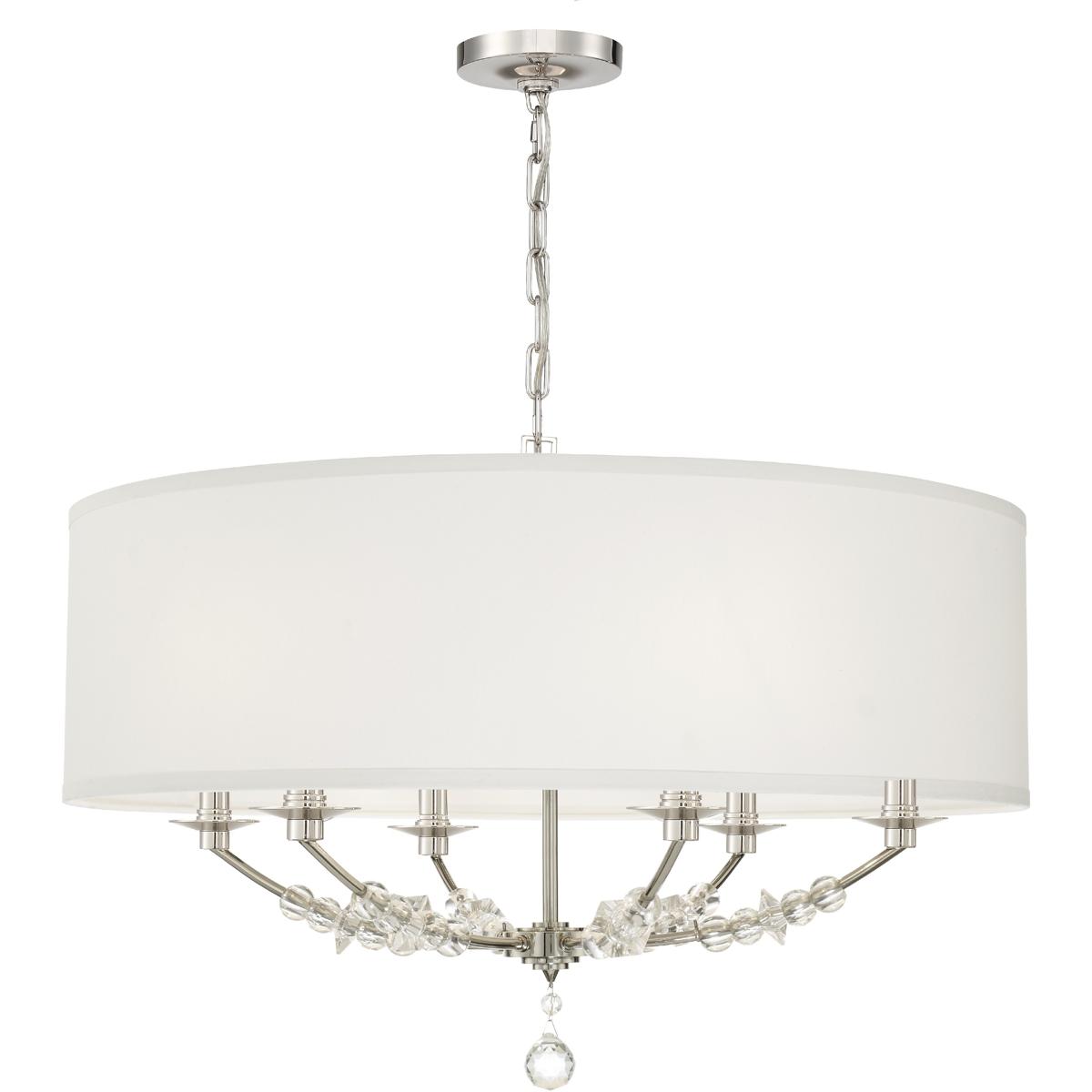 Crystorama 8006-PN Mirage 6 Light 30 inch Polished Nickel Chandelier Ceiling Light