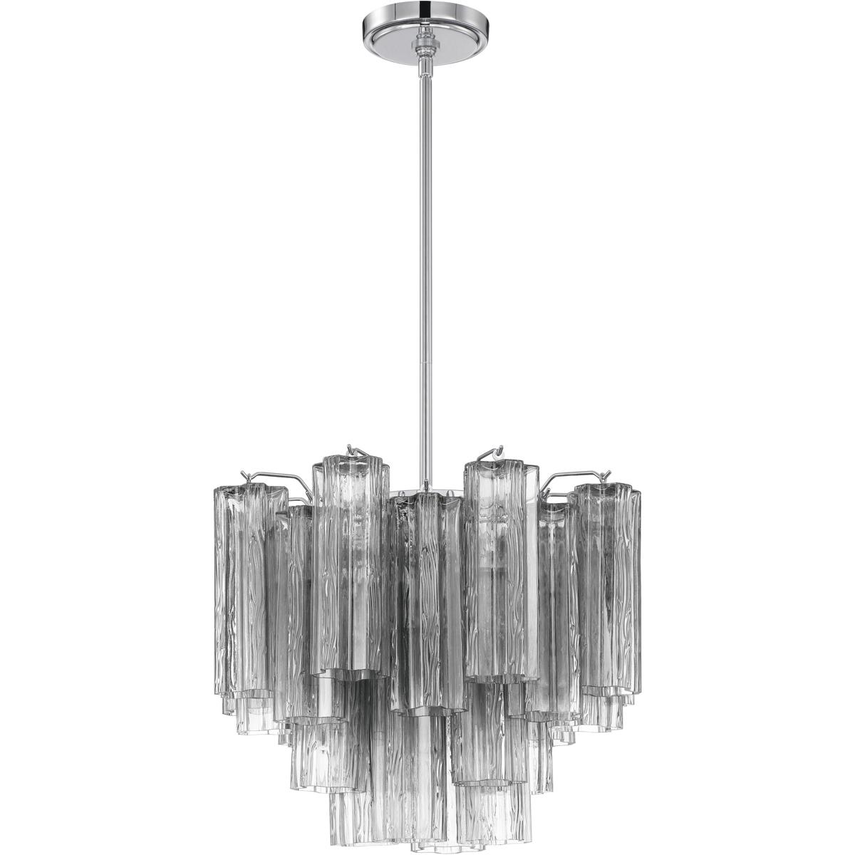 Crystorama ADD-300-CH-SM Addis 4 Light 17.75 inch Polished Chrome Mini Chandelier Ceiling Light in Smoke