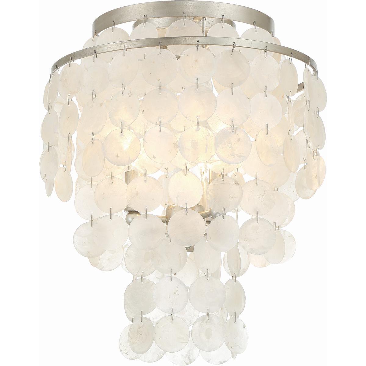 Crystorama BRI-3003-SA Brielle 3 Light 13 inch Antique Silver Flush Ceiling Light