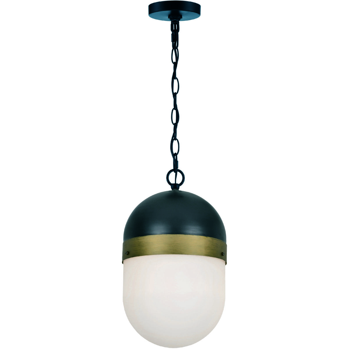 Crystorama CAP-8507-MK-TG Capsule 1 Light 8 inch Matte Black and Textured Gold Outdoor Pendant