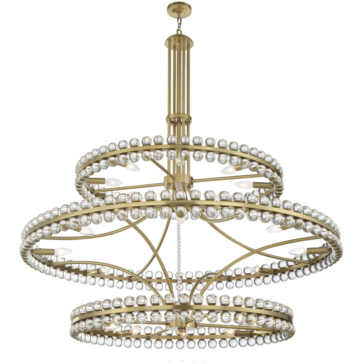Crystorama CLO-8000-AG Clover 24 Light 48 inch Aged Brass Chandelier Ceiling Light