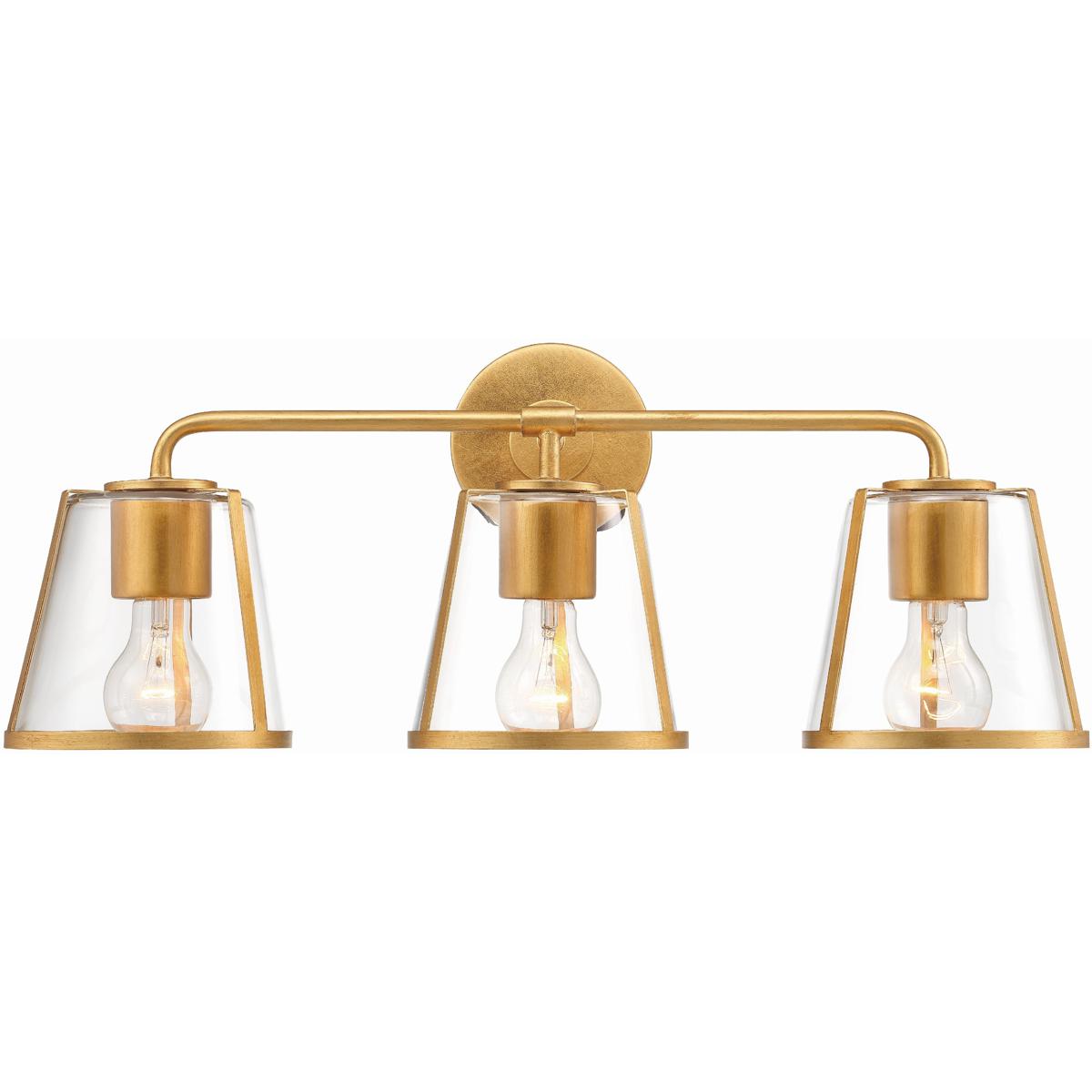 Crystorama FUL-913-GA-CL Fulton Bath Vanity Light Wall Light in Antique Gold, Clear