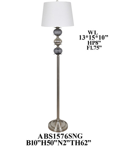 Crestview Collection ABS1576SNG Element 62 inch Floor Lamp Portable Light