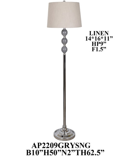 Crestview Collection AP2209GRYSNG Element 63 inch Floor Lamp Portable Light photo