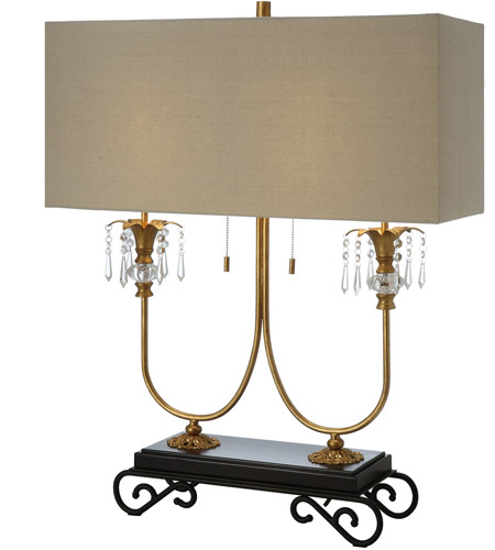Crestview Collection CVAER1000 Adriana 34 inch 60 watt Gold and Black Table Lamp Portable Light