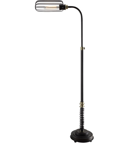 Crestview Collection CVAER934 Jasper 64 inch 60 watt Antique Black and Brass Task Floor Lamp Portable Light