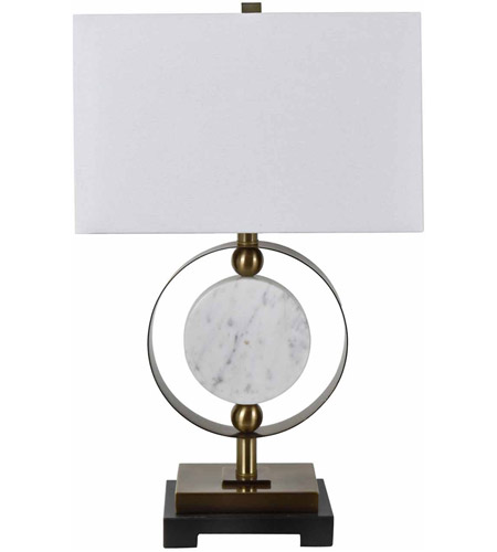 Crestview Collection CVAMB0006 Circles 27 inch 150.00 watt Soft Brass and White with Black Table Lamp Portable Light