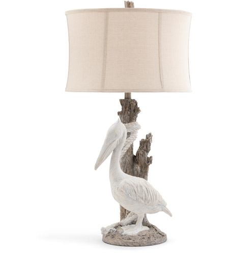 Crestview Collection CVAVP1025 Pelican 39 inch 150.00 watt White Washed and  Sand Stone Table Lamp Portable Light